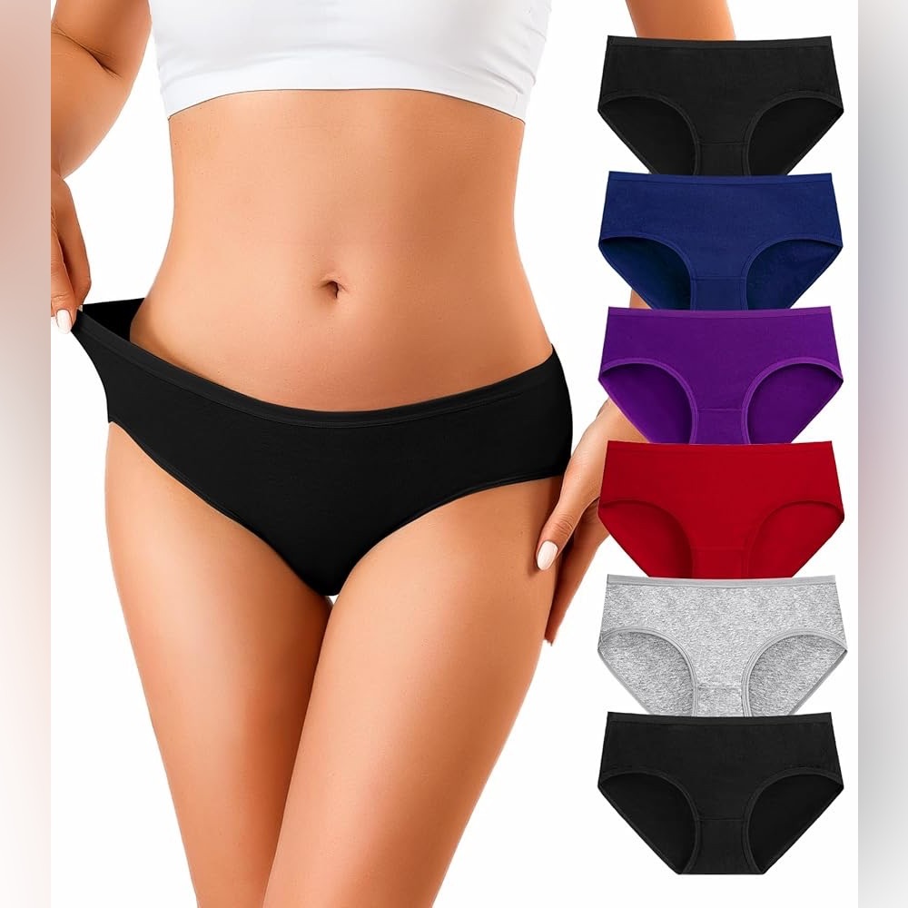 OLIKEME Cotton Hipster Panties Low Rise No Show Briefs